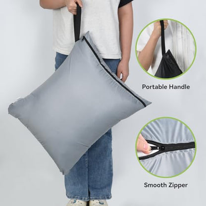 OTraki 2Pcs Exlarge Wet Bag 24x32 inch Reusable Waterproof Wet Dry Bag with Zipper Handle Wet Clothes Washable Laundry Bag for Travel Swimsuit Beach Drying do not exceed 176℉ Black & Grey | Dirty Clothes Bags with Zipper Handle Washable Laundry Bag for Tr