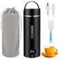 Travel Electric Kettle Portable Small Hot Water Boiling Tea Coffee Warmer Heater 450ML, 316 Stainless Steel, 4 Temperature Presets LCD Display Fast Boiler & Auto Shut-Off & Boil Dry Protection (Black) - color: Black