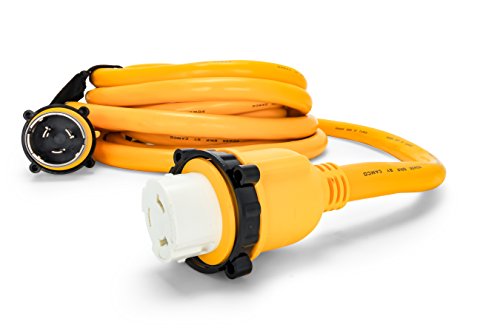 Camco PowerGrip 25-Foot Marine/Boat Extension Cord with 30M/30F Locking Adapter | Allows for Easy Boat Connection to Distant Power Outlets (55611) - size: 25', style: 30M Locking/30F Locking