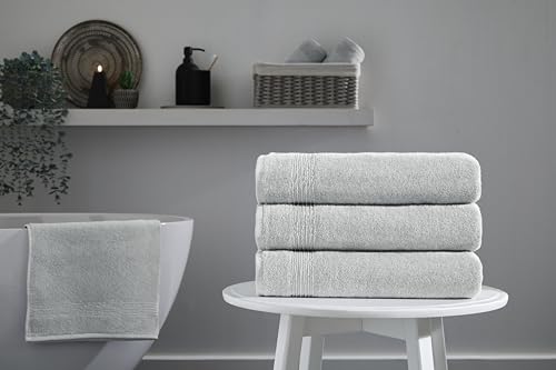 Ozdilek 4-Piece Bath Towels, 27x54, 100% Turkish Cotton, Luxury Quick Dry, Extra Large, Fade-Resistant, Eco-Friendly, Spa Towel, Comfortable (Grey) - color: Grey