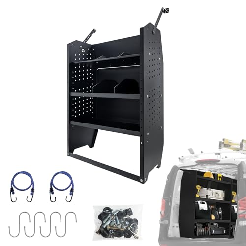 Cargo Van Shelving Storage System Low/Mid/High Roof Steel Van Shelves Fit for Ford Transit,GMC,NV,Chevy Express, Promaster,Sprinter and Metris,42" W x 46" H x 13" D - size: 42" W x 46" H x 13" D