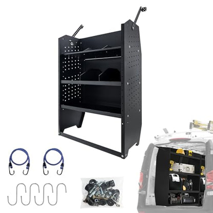 Cargo Van Shelving Storage System Low/Mid/High Roof Steel Van Shelves Fit for Ford Transit,GMC,NV,Chevy Express, Promaster,Sprinter and Metris,42" W x 46" H x 13" D - size: 42" W x 46" H x 13" D