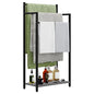 Freestanding Towel Rack, 3 Tier Blanket Ladder Stand with Oak Grey Wooden Shelf for Bathroom Living Room (31.5" H x 16.9" W x7.9 D) - color: Oak Grey, size: 31.5"H x 16.9"W x7.9"D