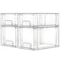 Vtopmart 4 Pack Clear Stackable Storage Drawers,Under Sink and Kitchen Organizers Storage,Easy to Assemble Plastic Drawers for Baby Bottle,Medicine, Bathroom,Cabinet and Pantry Organization - style: 2 Medium+2 Small