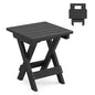 LUE BONA Small Outdoor Folding Side Table, HDPS Outside End Table for Patio, Porch, Deck, Pool, 14 Inch Height, Black - color: Black