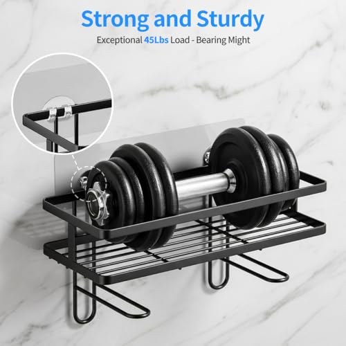 Elegant Shower Caddy Adhesive Replacement, 6 PCS Strong Waterproof Adhesive Hooks and Strips for Shower Shelf and Bathroom Storage Shelves, No Drilling Also Fit Kitchen Rack - color: Transparent-6 Pack
