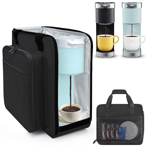 Anitor Portable Carrying Coffee Maker Travel Bag Match for Keurig K-Mini/K-Mini Plus/K-Express, Single Serve Coffee Machine Travel Bag with Padded Shoulder Straps Includes Multiple Storage Bags, Black - color: Black