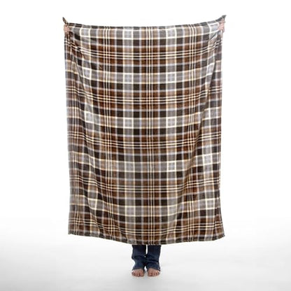 Carstens, Inc. Travel Blanket, Premium Compact 2-in-1 Airplane Blanket/Pillow, Grey & Chestnut Plaid - color: Grey & Chestnut Plaid, size: 50 inches x 60 inches