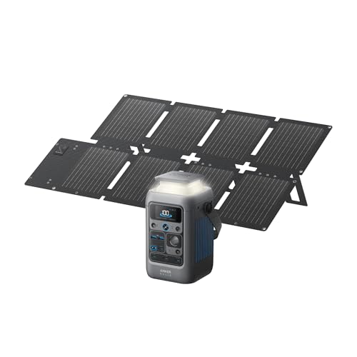 Anker SOLIX C300 DC Power Bank Station and 60W Solar Panel, 288Wh Portable Power Station, LiFePO4 Battery, 300W Solar Generator, for Outdoor, Camping, Traveling, and Emergencies - style: C300 DC + 60 W Solar Panel