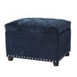 Joveco 24" Ottoman with Storage for Living Room Rectangular Fabric Tufted Bench Footrest (Dark Blue) - color: Dark Blue