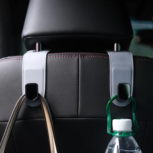 JEYODA Car Hooks for Purses and Bags,Flexible PU Vehicle Storage Hanger,Car Seat Back Organizer,Universal Hidden Multifunctional Headrest Hooks for Car，Home (grey) - color: grey