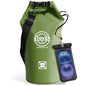 STOVER 5/10/25/30/40/55L Waterproof Dry Bag- Roll-Top Backpack w/Phone Case- Kayaking, Hiking, Camping, Boating- Men/Women - color: 10l Green, size: 10L