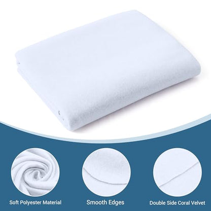 CULVE 24 Pack Fleece Throw Blanket 50x60 - Soft Lightweight Blankets in Bulk for Wedding, Gifts Pet Home Bed Sofa Couch Office Travel(White) - color: White