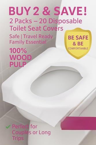 Disposable Toilet Seat Covers – Pack of 10 | XL size | Portable & disposable Travel Toilet Covers for Adults & Kids | Individually Wrapped | Fits Public Toilets | Eco-Friendly