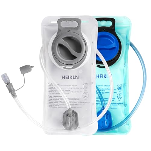 HEIKLN Hydration Bladder 1.5L-2L-2.5L-3L,Leak Proof Water Reservoir, BPA Free Military Water Storage Bladder Bag Hydration Pack Replacement Easy Clean for Bicycling Hiking Camping Hunting Running - color: 2L Blue+White