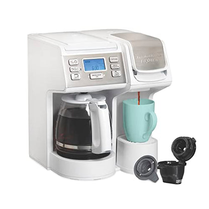 Hamilton Beach FlexBrew Trio 2-Way Coffee Maker, Compatible with K-Cup Pods or Grounds, Combo, Single Serve & Full 12 Cup Coffee Pot, White, Fast Brewing, Removeable Reservoir - color: White, Fast Brewing, Removable Reservoir