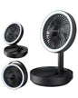 Gaiatop Foldable Small Desk Fan with LED Night Light, Wireless 6000mAh Battery Powered Portable Fan USB Rechargeable, Bedroom Office Dorm Travel Camping Cruise Essentials, Gifts for Women Men, Black - color: Black