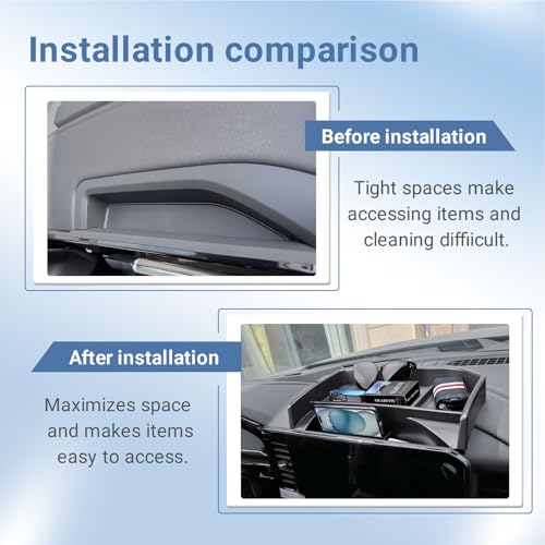 EDBETOS Dashboard Organizer Tray Compatible with 2022-2026 Chevy Silverado/GMC Sierra 1500, (2024-2026) 2500HD/3500HD Accessories Behind Screen Dash Storage Console Insert for 13.4-inch Screen Only