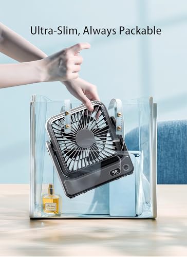 Magnetic Cruise Approved Fan, 5000mAh Ultra-Slim Travel Fan Rechargeable, 4-Speed, Hook Design, Portable Fan for Cruise Ship Cabin, Bedroom Sleeping, Camping, Travel & Cruise Essentials 2026