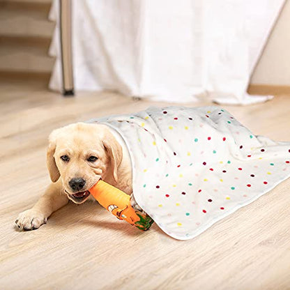 Dono 1 Pack 3 Dog Blankets, Soft Fluffy Fleece Pet Blanket Warm Sleep Mat Paw Print Design Puppy Kitten Throw Blanket Doggy Mat, Blanket for Dogs - color: White/Light Coffee/Pink, size: Medium(30*20")