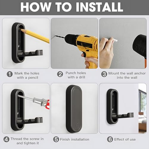 4Pcs Foldable Wall Hooks, Zinc Alloy Folding Hook Black, Heavy Duty Folding Coat Hooks Wall Mounted for Hanging Coat Towels Bags Keys (Black, 4 Pack) - color: Black, size: 4 Pack