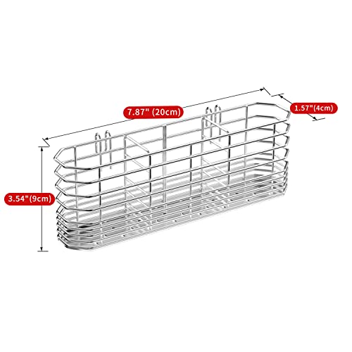 JAQ Utensil Holder for Sink, Sus304 Stainless Steel Rust Free Silverware Cutlery Flatware Holder Rack Organizer with Hooks for Dish Drying Rack Sink Dish Drainer in Kitchen Bathroom - size: 304 Stainless Steel - Utensil Holder