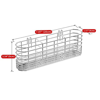 JAQ Utensil Holder for Sink, Sus304 Stainless Steel Rust Free Silverware Cutlery Flatware Holder Rack Organizer with Hooks for Dish Drying Rack Sink Dish Drainer in Kitchen Bathroom - size: 304 Stainless Steel - Utensil Holder