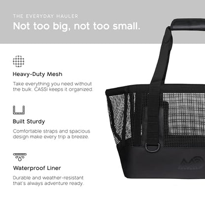 MISSION Boat Gear CASSI Heavy-Duty Outdoor Tote and Waterproof Marine-Grade Mesh Boat Bags - color: Black, size: 50 Liter