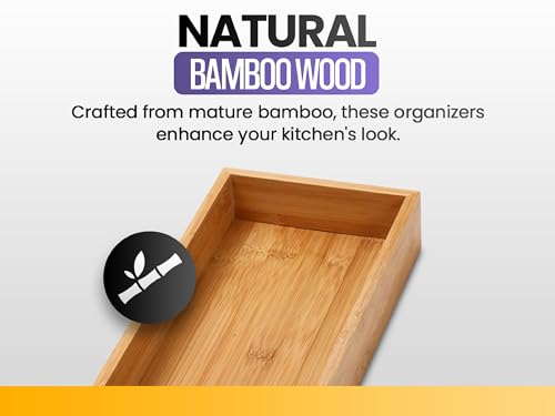 YBM HOME & Kitchen Bamboo Drawer Organizer Box 14" Lx10 Wx2 H #319 - size: 10x14x2 inch ( Pack of 1 )