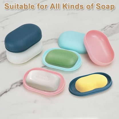 4Pcs Bar Soap Holder, IEMIEBSHA Leakproof Portable Travel Soap Dish Case with Lid, Travel Size Essentials Box Container for Home Bathroom Shower Outdoor Camping Hiking Traveling Gym