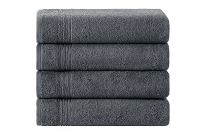 Ozdilek 4-Piece Bath Towels, 27x54, 100% Turkish Cotton, Luxury Quick Dry, Extra Large, Fade-Resistant, Eco-Friendly, Spa Towel, Comfortable (Anthracite Grey) - color: Anthracite Grey
