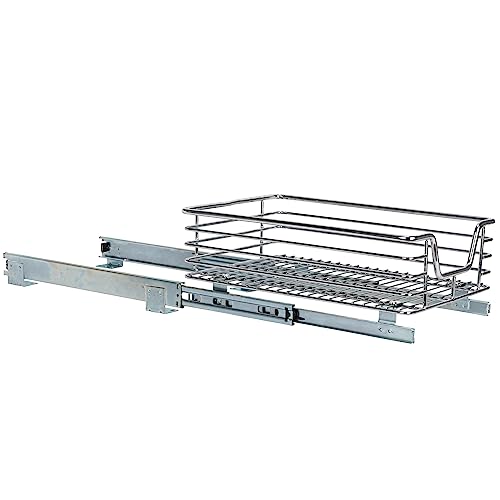 Household Essentials Chrome-Plated Steel Under-Cabinet Pull-Out Organizer - size: 11.5" - Standard, style: Single Tier