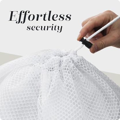 Handy Laundry Mesh Laundry Bag, Extra Large 24" x 36" – Heavy Duty, Machine Washable, Secure Drawstring Closure, Durable Mesh for Delicates, Travel, College Dorm, Storage, White - color: White