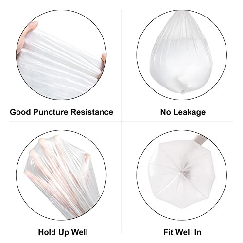 Medium 8 Gallon Trash Bags Unscented, 0.94 Mil, Clear, 120 Count | 30 Liter Garbage Bag, Plastic Waste Basket Can Liners, Thick, Leakproof, Tear Resistant, for Bathroom Office Kitchen Bulk - color: Clear-8 Gal-120