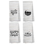 Camping Kitchen Towels, Dish Towels, Gifts for Women Men, RV Decor, Campsite Decor, Happy Camper Hand Towel, Supplies for RV Campers 12x12 Inch Set of 4