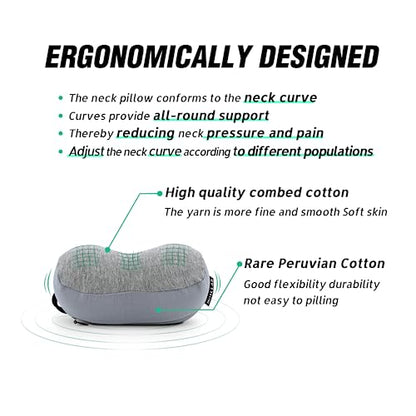 Small Travel Neck Pillow 100% Pure Memory Foam Nap Pillow, Super Soft Neck Support Travel Pillow