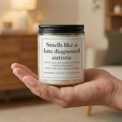 Autism Sensory Products for Adults, Best Gifts for Autistic Teenagers, Special Needs Teenager Gift, Unique Autistic Adult Must Have - Lavender Scented Candle - style: Autism