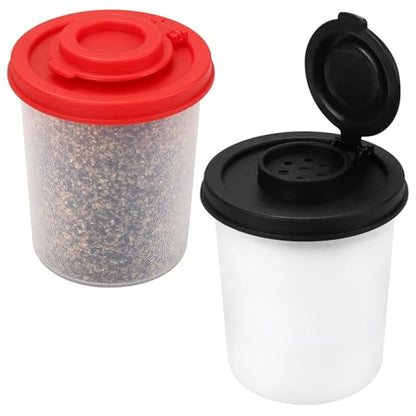 Accmor Salt and Pepper Shakers, 3oz Salt Shaker to go Moisture Proof Salt Pepper Shakers Spice Container Dispenser for Camping Picnic Lunch Boxes Travel Kitchen - color: Black Red