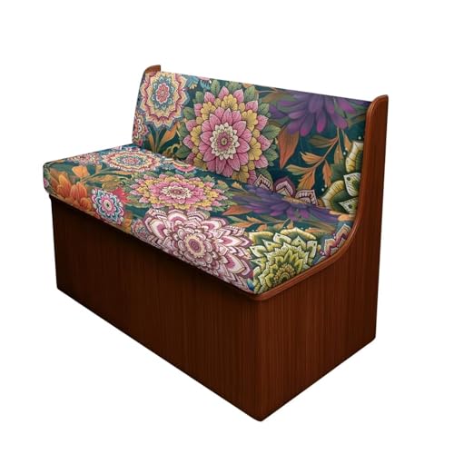 Boho Flower Print RV Dinette Cushion Covers Replacement Camper Cushion Slipcovers Washable Furniture Protector for Inside Decorations RV Accessories - color: Boho Flower Print