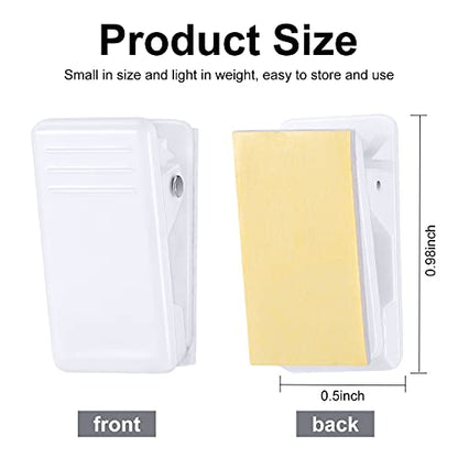50 Pieces Self Adhesive Clips Wall Tapestry Clips Plastic Sticky Picture Hanging Poster for Teachers Double Sided Adhesive Spring for Home Office(White) - color: White
