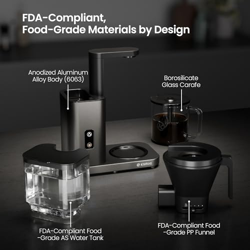 Kismile SCA-Certified 8 Cup Drip Coffee Maker, Pour Over Coffee Machine with 3s Instant Heat 197–205℉, Adjustable Flow Control, Removable Water Tank, Deep Cold Brew & 40 Min Keep Warm (Light Grey) - color: Light Grey