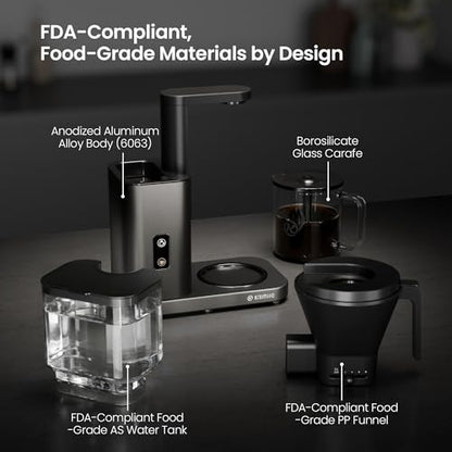 Kismile SCA-Certified 8 Cup Drip Coffee Maker, Pour Over Coffee Machine with 3s Instant Heat 197–205℉, Adjustable Flow Control, Removable Water Tank, Deep Cold Brew & 40 Min Keep Warm (Light Grey) - color: Light Grey