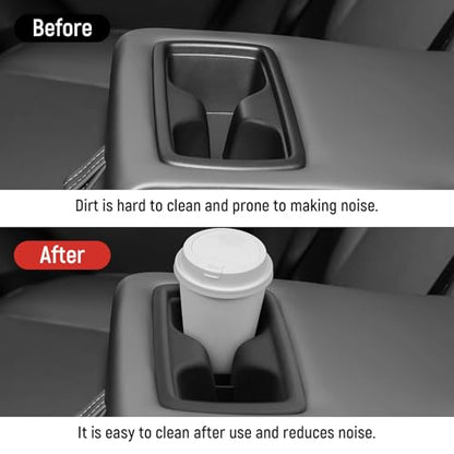 Rear Cup Holder Compatible with Toyota 2026 RAV4 LE SE XLE XSE Limited Hybrid Accessories Silicone Material Insert Center Console Organizer - color: for Toyota 2026 RAV4 (Rear)