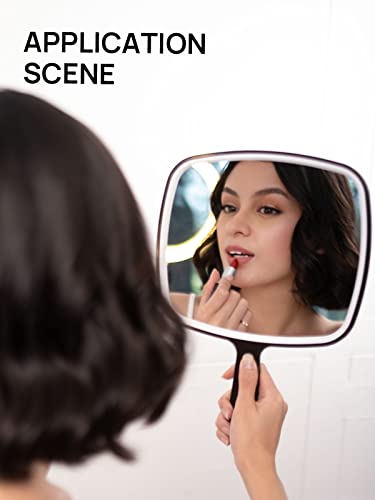 OMIRO Hand Mirror, Extra Large Black Handheld Mirror with Handle, 12.4" L x 9" W - size: 12.4"L x 9"W - Pack of 1