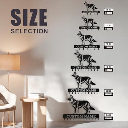 Personalized Dog Leash Holder for Wall - Custom Metal Wall Mount, Dog Leash Hooks, Coat Rack Key Organizer for Entryway - color: 08 Dog