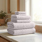 Great Bay Home Turkish Cotton 6 Piece Towel Set - Absorbent, Quick-Drying, Ribbed Bath Towels for Bathroom - Zero-Twist Fibers (Arctic Fog) - color: Arctic Fog