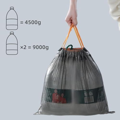 MOPALL Small Trash Bags with Drawstring, 2.6-4 Gallon, Black, 75 Count | 15 Liter, 17.7" x 19.7", Strong & Leak Proof, For Bathroom, Bedroom, Office, Pet & Diaper Pail - size: Trash Bags (Pack of 75)