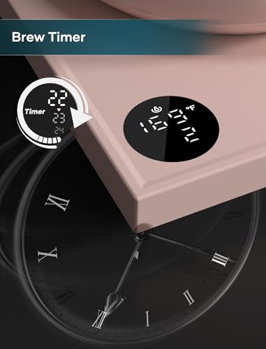 INTASTING Electric Kettles, Gooseneck Electric Kettle, ±1℉ Temperature Control, Stainless Steel Inner, Quick Heating, for Pour Over Coffee, Brew Tea, Boil Hot Water, 0.9L Pink - color: Pink