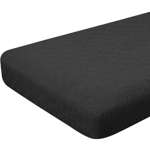 ZNSAYOTX Stretch Cushion Covers Sofa Cushion Couch Seat Covers Slipcovers Soft Replacement Unique Pattern Furniture Protector with Elastic Bottom (Black, 1 Pc 3-Seat Cushion Cover) - color: Black, size: 1 Cushion Sofa