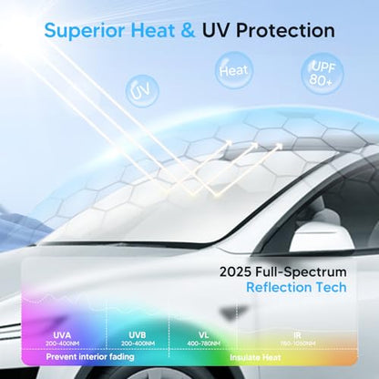 KUST Windshield Sun Shade for 2014-2018 2019 2020 Audi A3 Accessories Window Sunshade Sun Visor Protector Foldable Block UV Rays - size: FOR | Audi A3 2014-2020